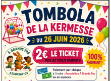 TOMBOLA KERMESSE - VENTE DE TICKETS - 4 PERMANENCES EN MAIRIE